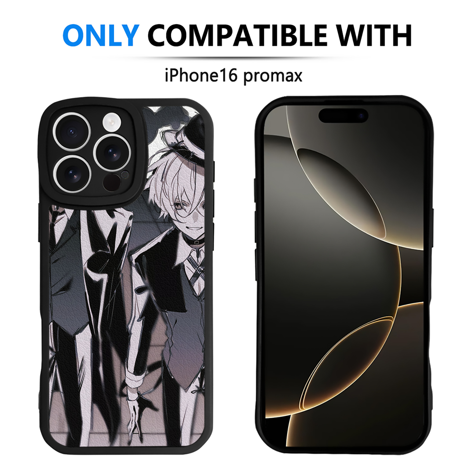 （画像用） 文豪ストレイドッグス Bungo Stray Dogs 【iPhone 16シリーズ対応】シリコンスマホケース（レザー調） 材質：シリコン